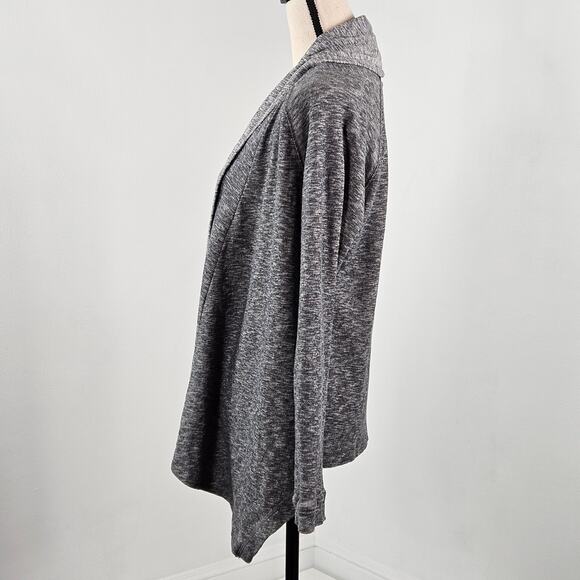 Caslon Open Front Space Dyed Gray Knit Sweater Cardigan | Women's Small - Picture 4 of 12